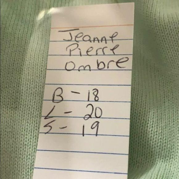 Jeanne Pierre Green Ombré Medium tie dyed‎ quarter sleeve Sweater - Picture 6 of 7